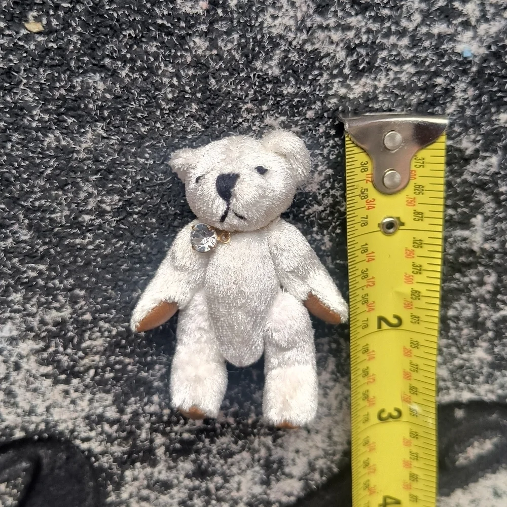 Vintage Russ Berrie APRIL Clear Diamond Birthstone Mini Bear Of The Month 3